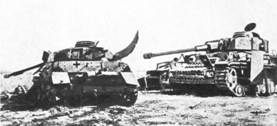 Destroyed German tanks at Kursk